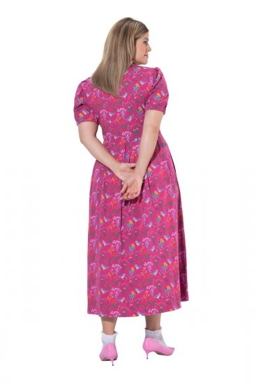 Ulla Popken 847409 Vestido largo estampado Rojo baya - Vestidos maxi - Vestidos largos en tallas grandes