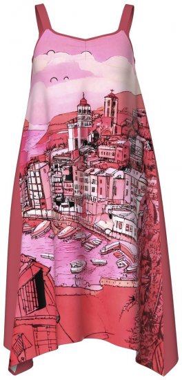 Ulla Popken 847481 Vestido estampado Rojo - Vestidos mini - Vestidos cortos en tallas grandes