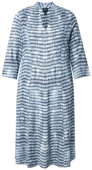 Ulla Popken 847643 Vestido de jersey de rayas Azul marino - Vestidos de punto jersey - 