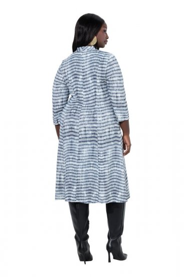 Ulla Popken 847643 Vestido de jersey de rayas Azul marino - Vestidos de punto jersey - 
