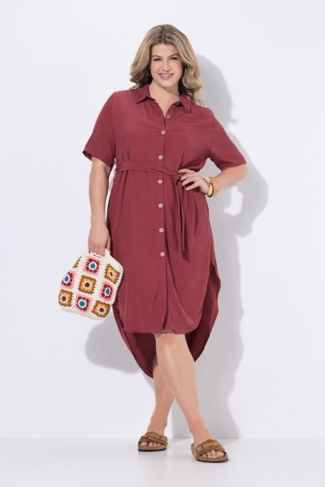 Ulla Popken 847797 Vestido camisero Rojo óxido - Vestidos camiseros - 
