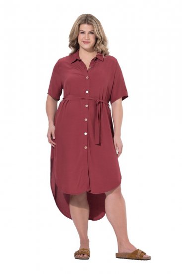 Ulla Popken 847797 Vestido camisero Rojo óxido - Vestidos camiseros - 