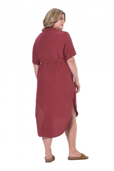 Ulla Popken 847797 Vestido camisero Rojo óxido - Vestidos camiseros - 