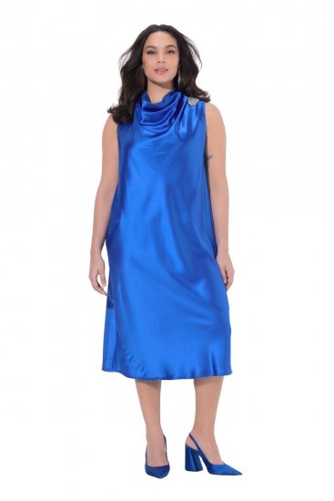 Ulla Popken 847862 Vestido de satén Azul real - Vestidos de verano - Vestidos de verano tallas grandes