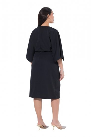Ulla Popken 847909 Vestido midi de flores Negro - Vestidos midi - Vestidos midi de talla grande