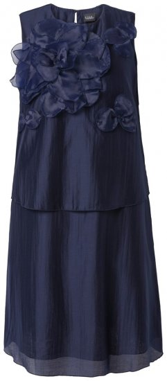 Ulla Popken 847918 Vestido de gasa de flores Azul marino - Vestidos midi - Vestidos midi de talla grande