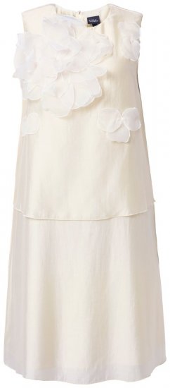 Ulla Popken 847918 Vestido de gasa de flores Blanco roto - Vestidos de verano - Vestidos de verano tallas grandes