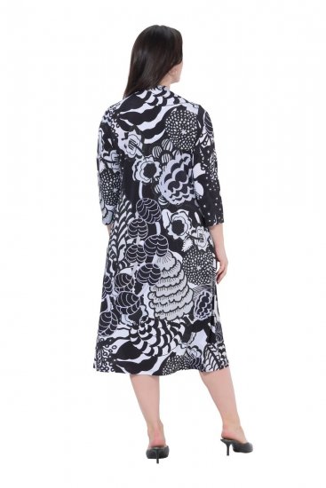 Ulla Popken 847972 Vestido de punto de flores Blanco - Vestidos de punto - 