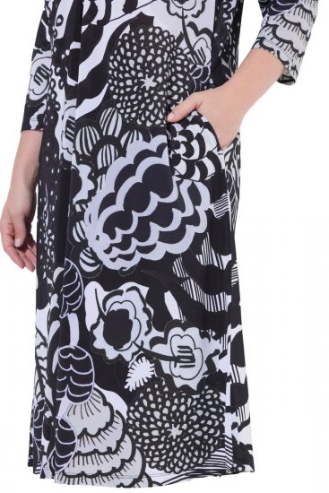Ulla Popken 847972 Vestido de punto de flores Blanco - Vestidos de punto - 