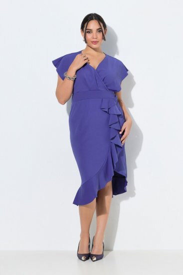 Ulla Popken 848120 Vestido con volantes Lila - Vestidos de noche - Vestidos de fiesta de gran talla