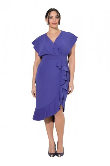 Ulla Popken 848120 Vestido con volantes Lila - Vestidos de noche - Vestidos de fiesta de gran talla