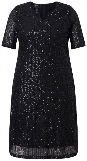 Ulla Popken 848140 Vestido de lentejuelas Negro - Vestidos de noche - Vestidos de fiesta de gran talla