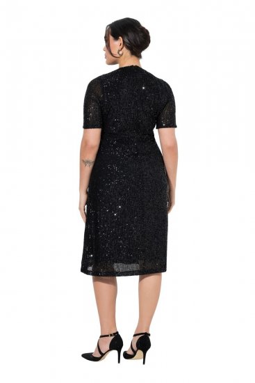 Ulla Popken 848140 Vestido de lentejuelas Negro - Vestidos de noche - Vestidos de fiesta de gran talla