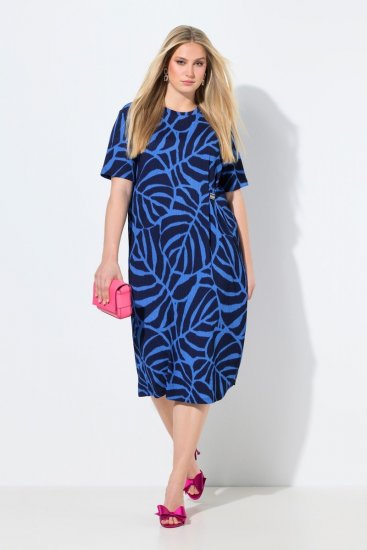 Ulla Popken 848162 Vestido midi estampado Azul marino - Vestidos midi - Vestidos midi de talla grande