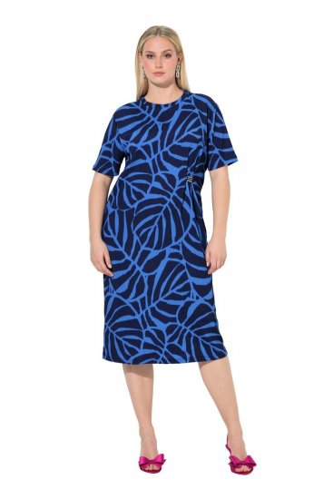 Ulla Popken 848162 Vestido midi estampado Azul marino - Vestidos midi - Vestidos midi de talla grande