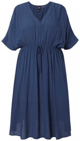 Ulla Popken 848224 Vestido midi con cordón Azul marino - Vestidos midi - Vestidos midi de talla grande