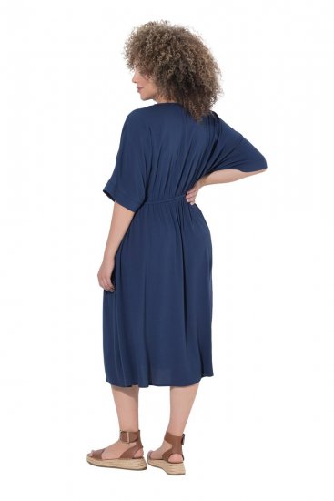 Ulla Popken 848224 Vestido midi con cordón Azul marino - Vestidos midi - Vestidos midi de talla grande