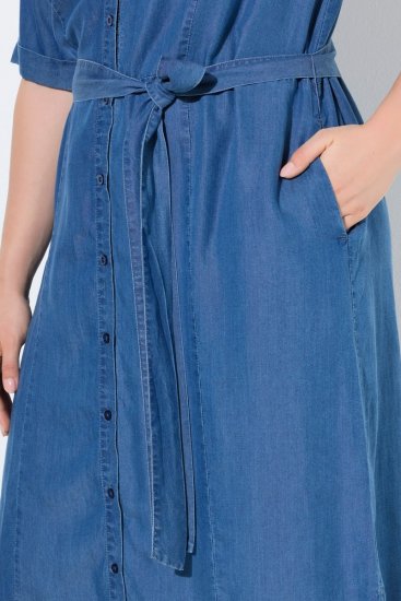 Ulla Popken 848491 Vestido camisero Azul denim - Vestidos midi - Vestidos midi de talla grande