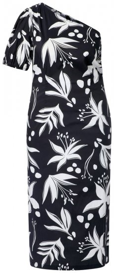 Ulla Popken 848510 Vestido midi de flores Negro - Vestidos midi - Vestidos midi de talla grande