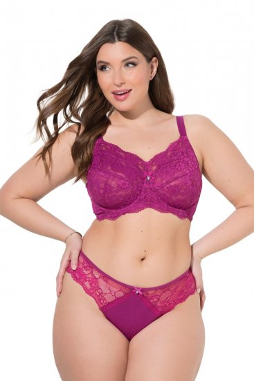 Ulla Popken 848522 Tangas con encaje pack de 3 Morado oscuro - Bragas - 