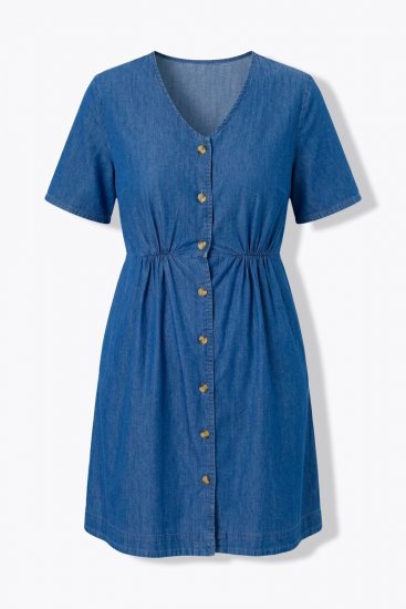 Ulla Popken 848597 Vestido camisero Azul denim - Vestidos camiseros - 