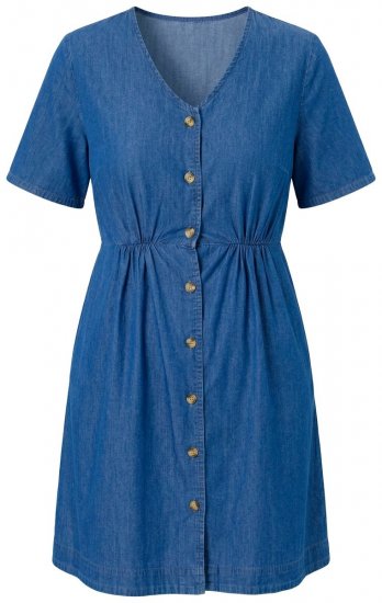 Ulla Popken 848597 Vestido camisero Azul denim - Vestidos camiseros - 
