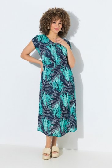 Ulla Popken 848696 Vestido estampado Azul marino - Vestidos de verano - Vestidos de verano tallas grandes