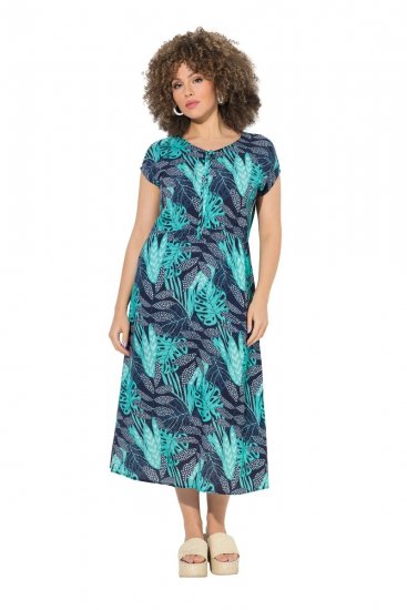 Ulla Popken 848696 Vestido estampado Azul marino - Vestidos de verano - Vestidos de verano tallas grandes