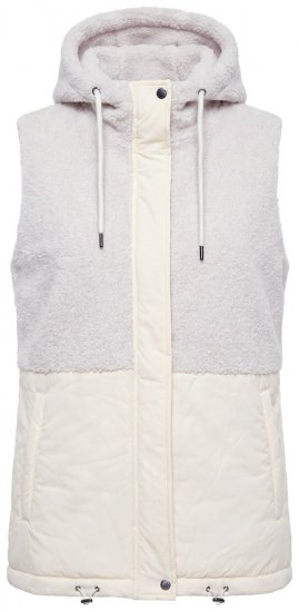 Ulla Popken 848729 Chaleco con capucha Blanco roto - Chalecos - 