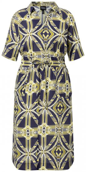 Ulla Popken 848789 Vestido midi estampado con bolsillos Azul marino - Vestidos midi - Vestidos midi de talla grande