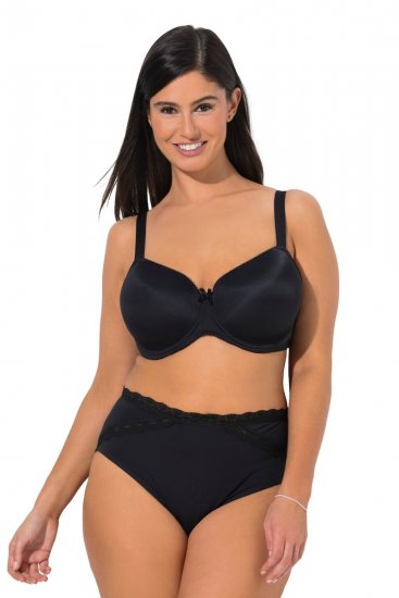 Ulla Popken 848803 Bragas con encaje pack de 3 Negro - Bragas - 