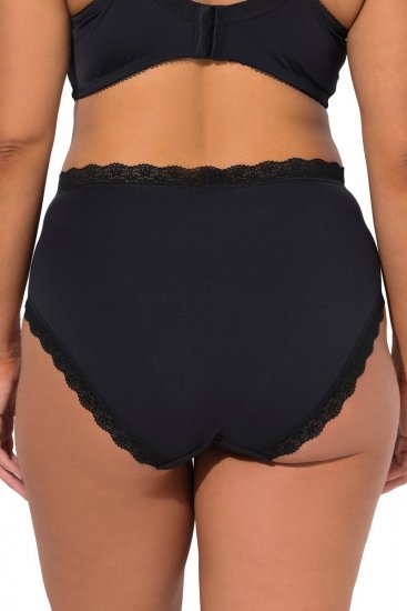 Ulla Popken 848803 Bragas con encaje pack de 3 Negro - Bragas - 