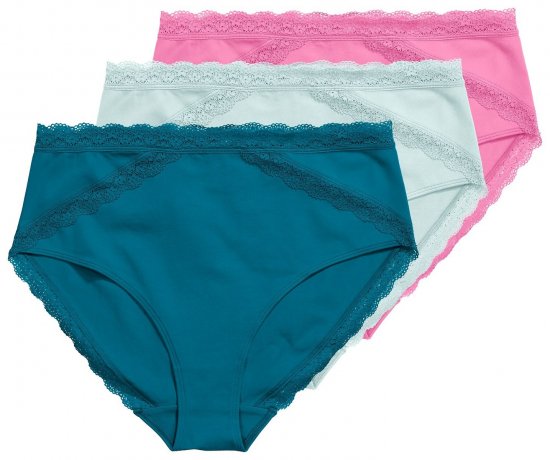 Ulla Popken 848803 Bragas con encaje pack de 3 Petróleo - Bragas - 