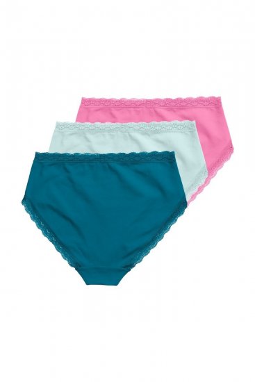 Ulla Popken 848803 Bragas con encaje pack de 3 Petróleo - Bragas - 