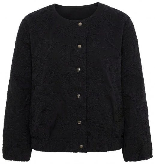 Ulla Popken 848940 Cazadora bomber Negro - Chaquetas - Chaquetas para mujer en tallas grandes