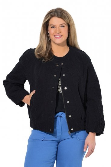 Ulla Popken 848940 Cazadora bomber Negro - Chaquetas - Chaquetas para mujer en tallas grandes