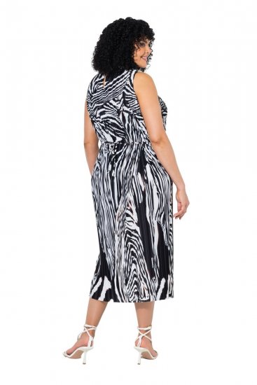 Ulla Popken 848948 Vestido con estampado animal Negro - Vestidos de verano - Vestidos de verano tallas grandes