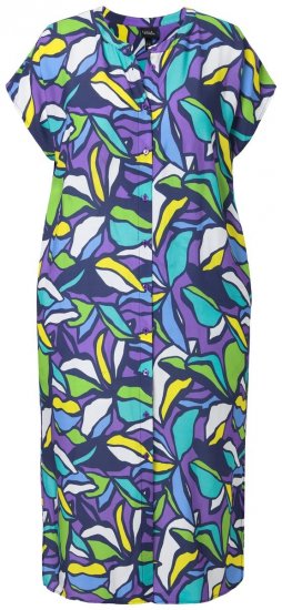 Ulla Popken 848980 Vestido camisero de flores Lila - Vestidos midi - Vestidos midi de talla grande