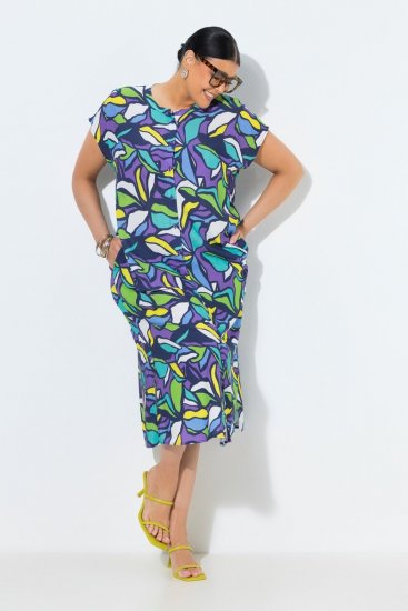Ulla Popken 848980 Vestido camisero de flores Lila - Vestidos midi - Vestidos midi de talla grande