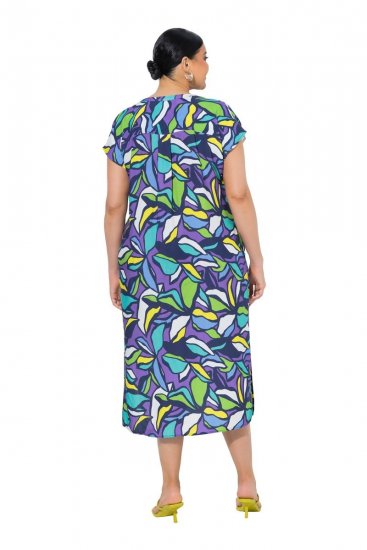 Ulla Popken 848980 Vestido camisero de flores Lila - Vestidos midi - Vestidos midi de talla grande