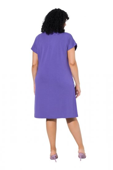 Ulla Popken 849033 Vestido de gasa estampado Lila - Vestidos - Vestidos para todas las tallas