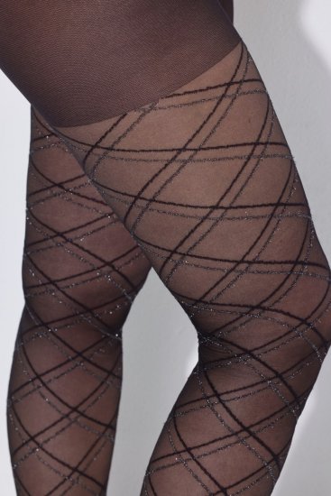 Ulla Popken 849049 Medias de rayas 40 den Negro - Medias & calcetines - 