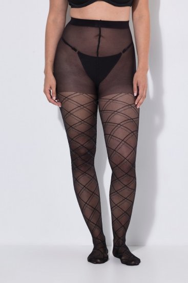 Ulla Popken 849049 Medias de rayas 40 den Negro - Medias & calcetines - 