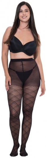 Ulla Popken 849049 Medias de rayas 40 den Negro - Medias & calcetines - 