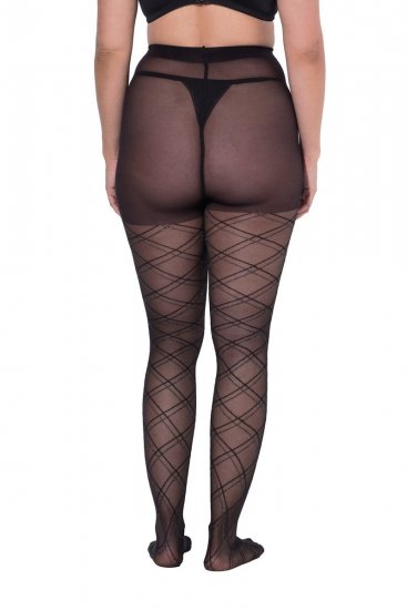 Ulla Popken 849049 Medias de rayas 40 den Negro - Medias & calcetines - 