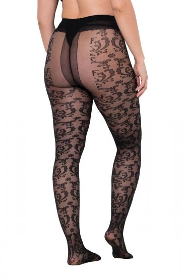Ulla Popken 849055 Medias de flores Negro - Medias & calcetines - 