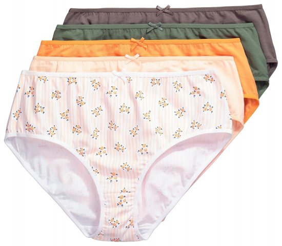 Ulla Popken 849098 Bragas de flores pack de 6 Naranja - Bragas - 