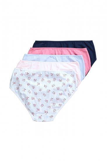 Ulla Popken 849098 Bragas de flores pack de 5 Azul claro - Bragas - 