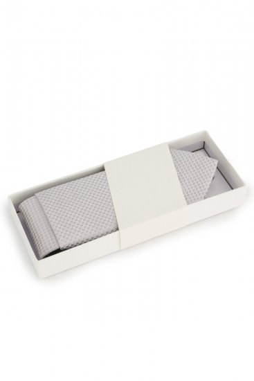JP1880 849125 Set de corbata extralarga Plata mate - Corbatas y pajaritas - 