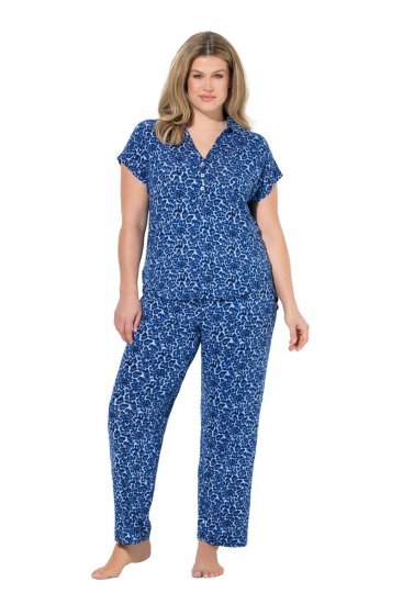 Ulla Popken 849144 Pijama con estampado animal Azul marino - Pijamas/ropa de estar en casa - 